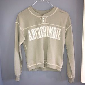 Light Green/Gray Abercrombie Crew Neck